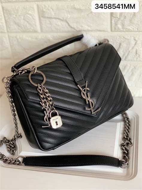 ysl black chain shoulder bag|More.